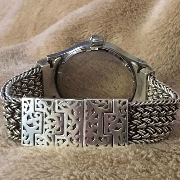 LOIS HILL Watch Sterling Silver Thai Weave Bracelet Blue Face Watch - Picture 8 of 13